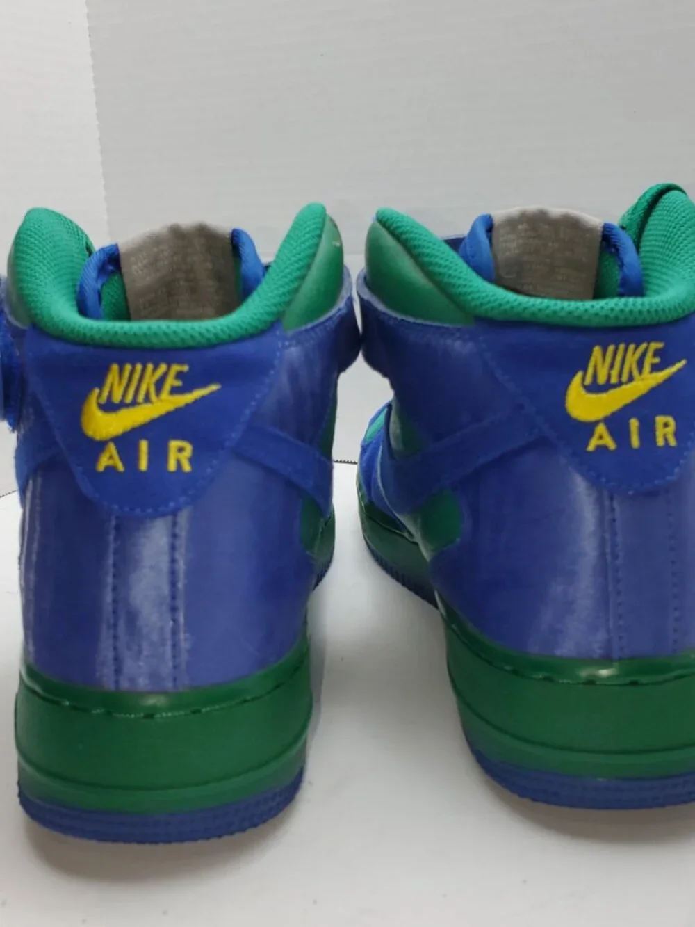 Nike Air Force 1 Mid Youth Junior Green Blue Sneakers, Size 7.5